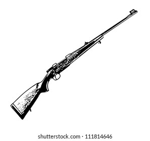 Vintage rifle vector isolated on white background - vector illustration image