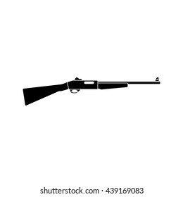 Vintage rifle vector isolated on white background. Black simple icon. Flat style for web and mobile.
