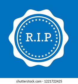 vintage R.I.P. emblem, label, badge, logo, icon.