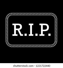 vintage R.I.P. emblem, label, badge, logo, icon.