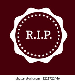 vintage R.I.P. emblem, label, badge, logo, icon.