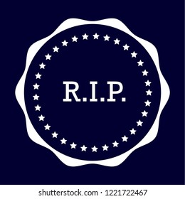 vintage R.I.P. emblem, label, badge, logo, icon.