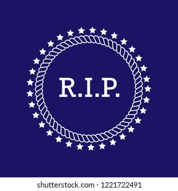 vintage R.I.P. emblem, label, badge, logo, icon.