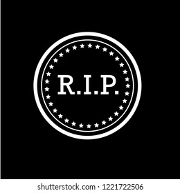 vintage R.I.P. emblem, label, badge, logo, icon.
