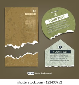 Vintage ripped label paper design background