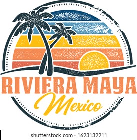 Vintage Riviera Maya Mexico Vacation Design