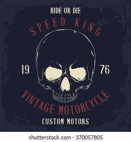 Vintage Road king t-shirt graphic. Design of the vector typographic of t-shirts and for other uses. Vector illustration.