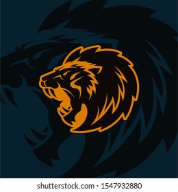 Vintage Roaring Lion Mascot Vector Illustration