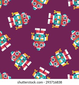 vintage robot flat icon,eps 10 seamless pattern background