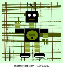 vintage robot graphic design