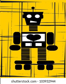 vintage robot graphic design