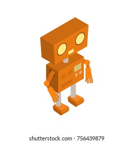Vintage robot. isometric style