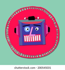 vintage robot vector/illustration 