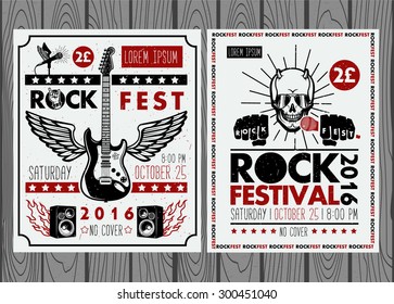 Vintage rock festival posters