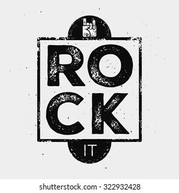 Vintage Rock Label, badge, sign. Music theme. Template for your show, Album cover or art works.