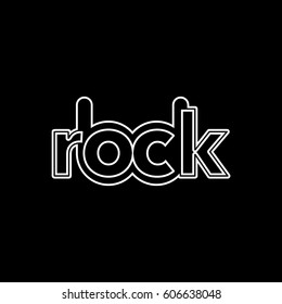 Vintage Rock Label. Rock It. Vector illustration with lightning on dark background.
