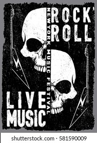 tipografía vintage de rock and roll para camisetas; diseño de tee; afiche; ilustración vectorial