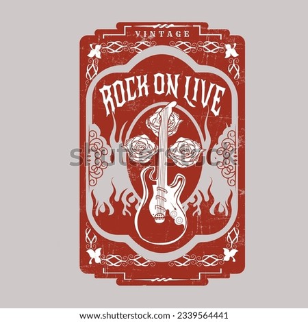 Vintage rock and roll vector graphics, Rock and roll vintage t shirt design. Thunder with eagle wing vector artwork for apparel, stickers, posters, background and others. Rock tour vintage artwork.