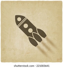 Vintage rocket symbol old background - vector illustration. eps 10