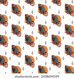 vintage rocket tattoo pattern vector design