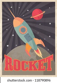 vintage rocket vector/illustration