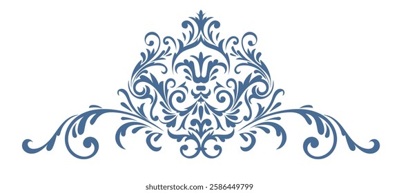 Vintage rococo decor with leaves and swirls. Victorian  arabesque 
