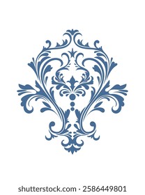 Vintage rococo decor with leaves and swirls. Victorian  arabesque 