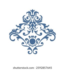 Vintage rococo decor with leaves and swirls. Victorian arabesque	

