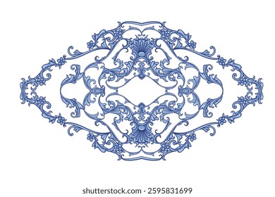 Vintage rococo decor with leaves and swirls. Victorian arabesque