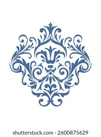 Vintage rococo decor with leaves and swirls. Victorian arabesque	