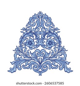 Vintage rococo decor with leaves and swirls. Victorian arabesque