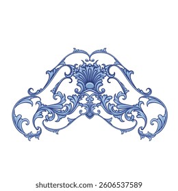 Vintage rococo decor with leaves and swirls. Victorian arabesque