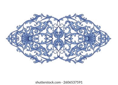 Vintage rococo decor with leaves and swirls. Victorian arabesque
