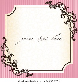 Vintage rococo frame in pink (EPS10); jpg version also available