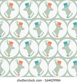 Vintage roe portrait in topper pattern