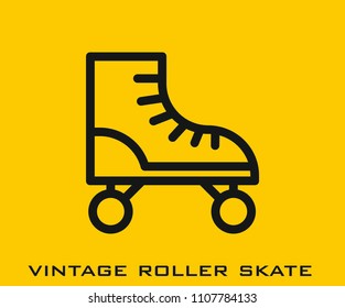 Vintage roller skate icon signs