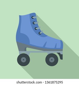 Vintage roller skates icon. Flat illustration of vintage roller skates vector icon for web design