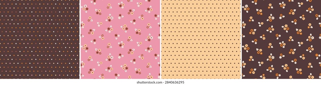 Vintage Romance Dots and Tiny Florals Pattern Collection