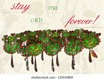 Vintage romantic card. Vector illustration EPS10