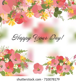 Vintage romantic of fashionable bouquets of flowers. Summer flowers for decorating postcards, scrapbooking, fancywork, invitations. Vector design elements.