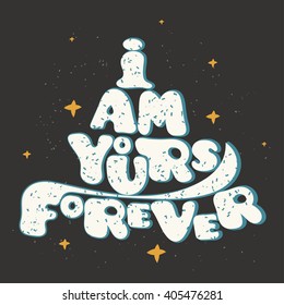 Vintage romantic lettering on a white background. Vector illustration