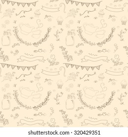 Vintage romantic set in vector. Stylish romantic elements for party. Chalkboard background. Ideal for set designs of celebration