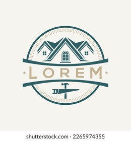 Vintage Roofing Badge Logo Design