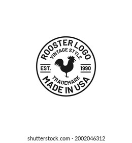 Vintage rooster farm brand apparel logo design