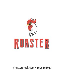 Vintage rooster head logo design vector