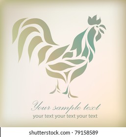 Vintage rooster isolated on background (vector version eps 10). Great for signs, web.
