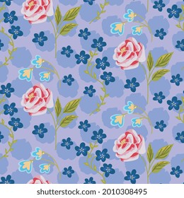 Vintage rose floral sin costuras