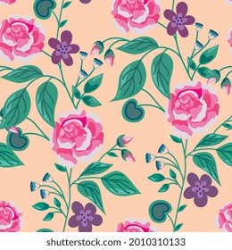 Vintage rose floral sin costuras