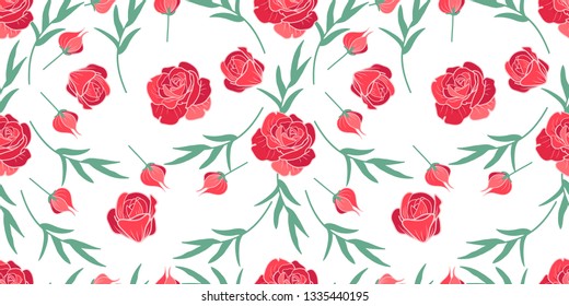 Vintage Rose Flower Seamless Pattern great for wedding gift wrap, decoration, backdrop, background, ornament, etc