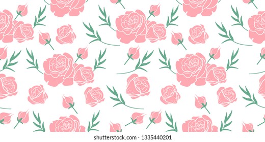 Vintage Rose Flower Seamless Pattern great for wedding gift wrap, decoration, backdrop, background, ornament, etc